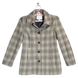 Jacklyn Smith Womens Plaid Wool Jacket Coat Tan Red‎ Black Size Medium